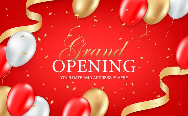 Grand opening party invitation card — Stockvector
