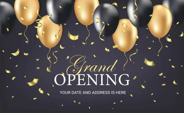 Grand opening party invitation card — Stok Vektör