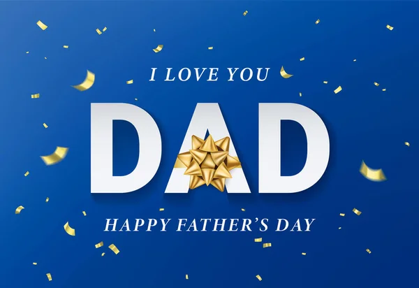 Happy Fathers Day greeting card, banner, poster — Stock Vector