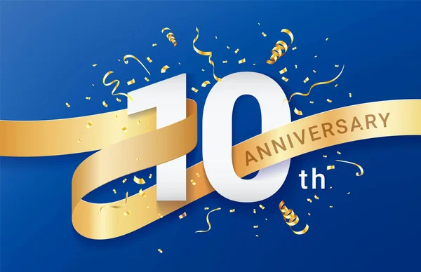 Modèle de bannière de célébration du 10e anniversaire — Image vectorielle