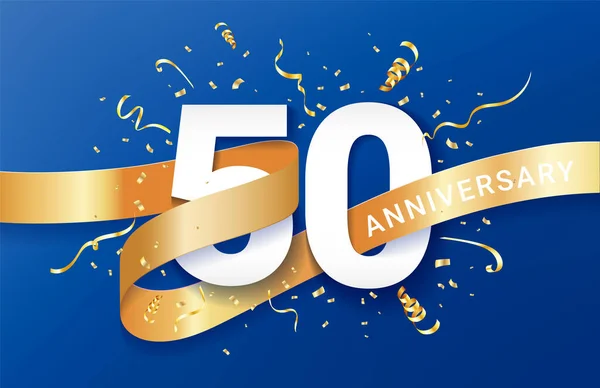 Plantilla de banner de celebración del 50º aniversario — Archivo Imágenes Vectoriales