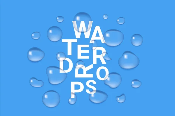 Uppsättning genomskinliga droppar vatten Royaltyfria Stockvektorer