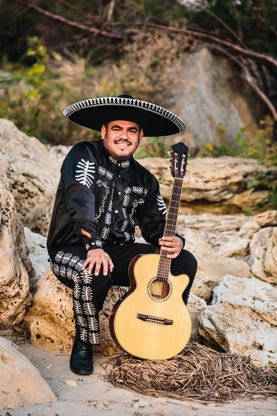 Musiker på kusten. Mexikanska — Stockfoto