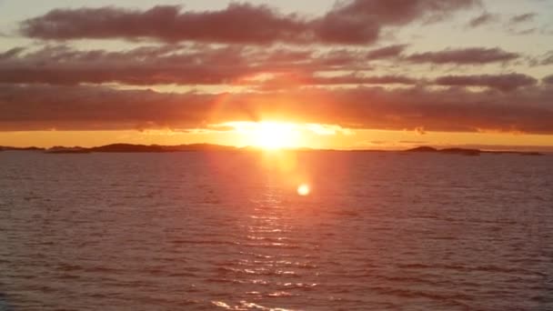 Tramonto nell'Oceano Atlantico, Norvegia — Video Stock