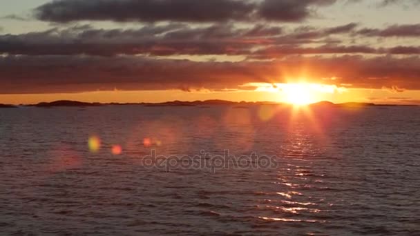 Zachód słońca na Oceanie Atlantyckim, Norwegia — Wideo stockowe