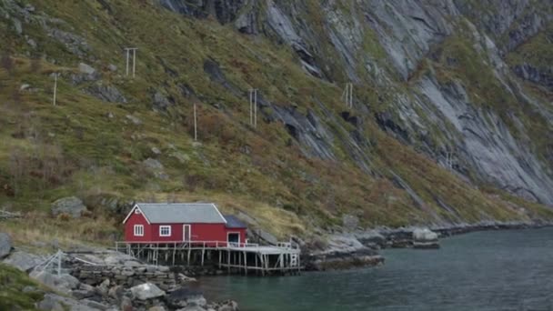 Pueblo pesquero de Escandinavia — Vídeo de stock