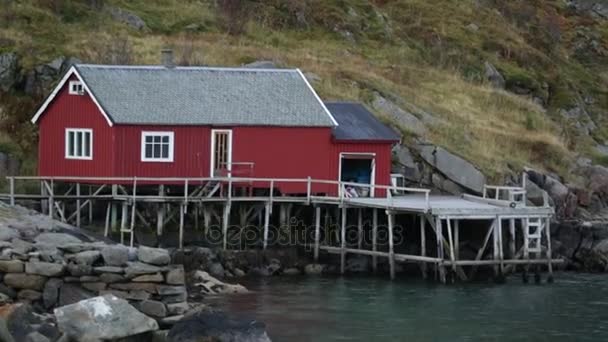 Fishing village in Scandinavia — Stock Video