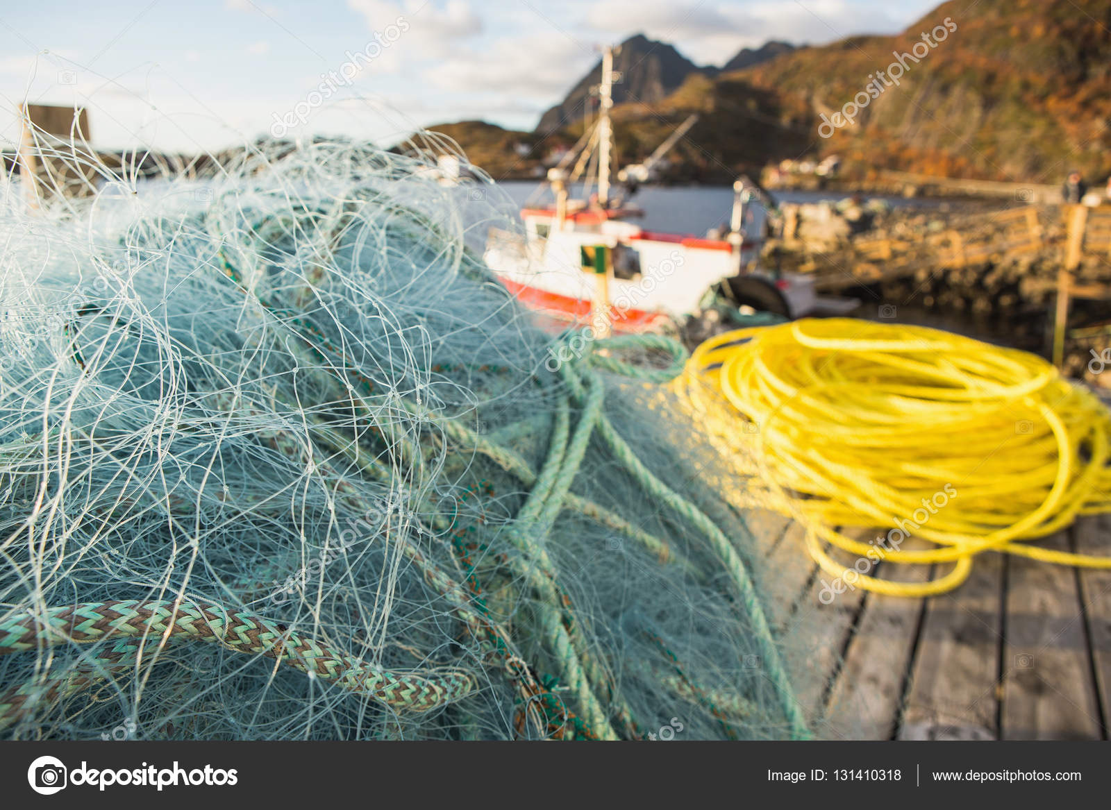 Many fishing nets Stock Photo by ©Scharfsinn 131410318