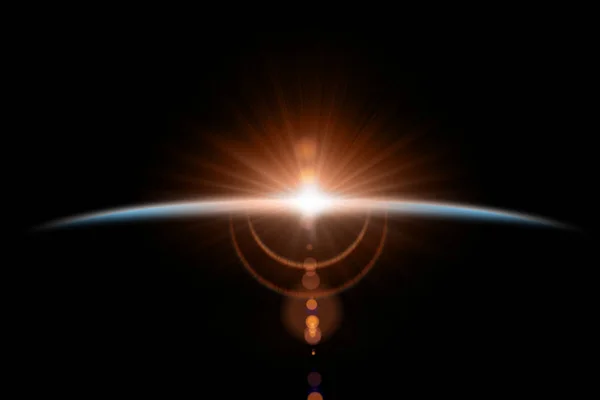Abstrakter wissenschaftlicher Hintergrund - glühender Planet. — Stockfoto