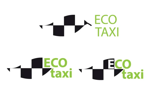 Icono de taxi ecológico. Logotipo verde — Vector de stock