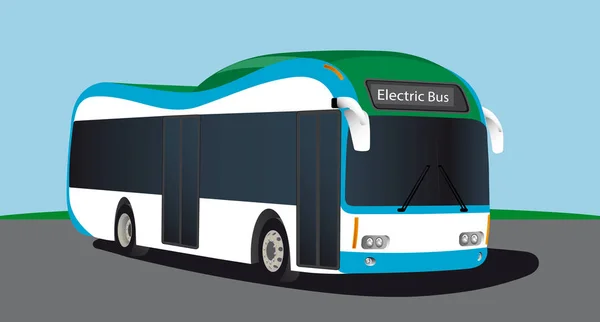 Ηλεκτρικό λεωφορείο. Μέλλον των δημόσιων μεταφορών — Διανυσματικό Αρχείο