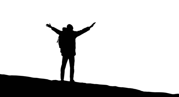 Voyageur masculin est debout sur le dessus — Image vectorielle