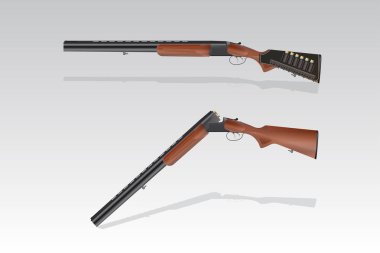 hunting smoothbore rifle with a cartridge belt clipart