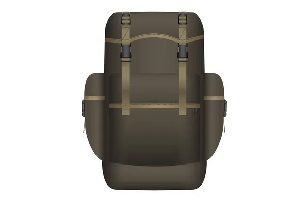 Realistic khaki backpack for hunting — Stock Vector