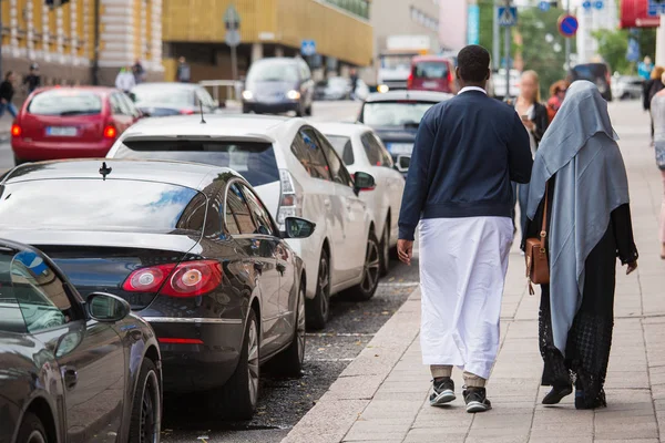 Emigranter på gaten – stockfoto