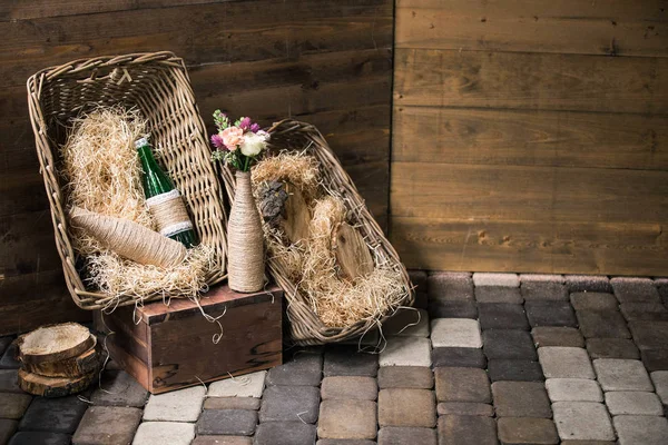 Decoração de casamento rústico . — Fotografia de Stock