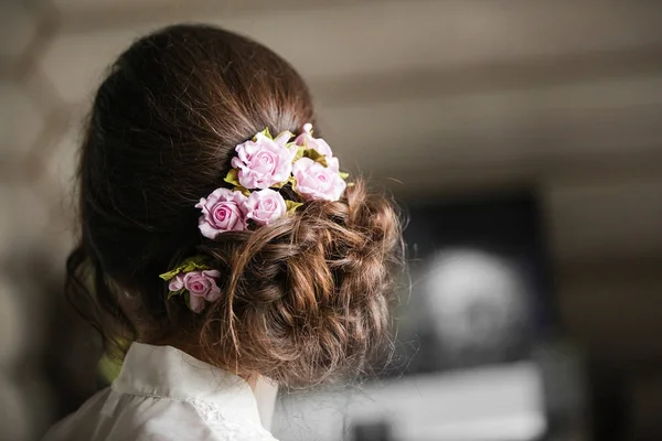 Facilidade de tranças de cabelo trançadas . — Fotografia de Stock