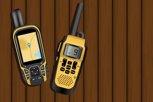 Navegador e walkie-talkie —  Vetores de Stock