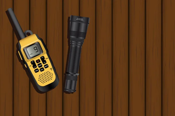 Walkie-talkie i latarnia — Wektor stockowy