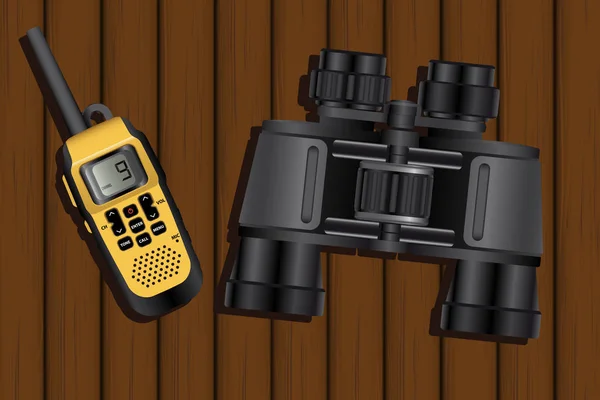 Walkie-talkie และกล้องส่องทางไกล — ภาพเวกเตอร์สต็อก