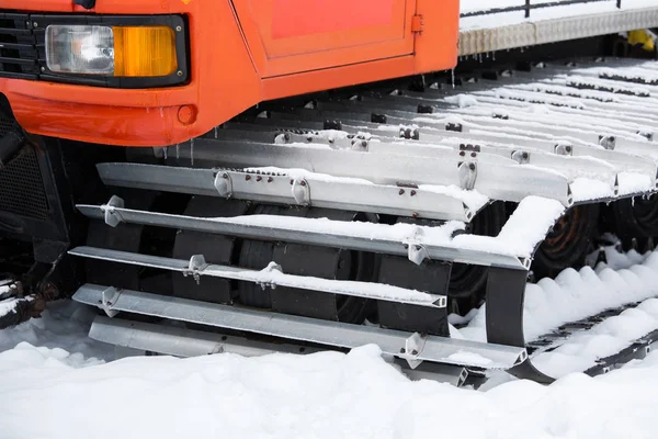 Red snowcat bulldozer — Stock Photo, Image