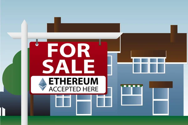 Propiedad en venta. Ethereum se aceptan como pago . — Archivo Imágenes Vectoriales