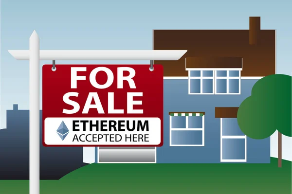 Property for sale. Ethereum are accepted as payment. — Stock Vector