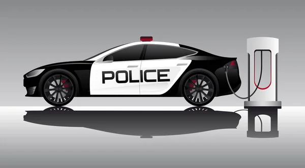 Carro elétrico da polícia — Vetor de Stock
