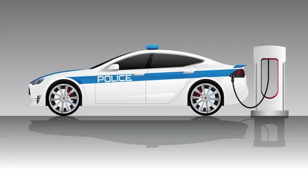 Carro elétrico da polícia — Vetor de Stock