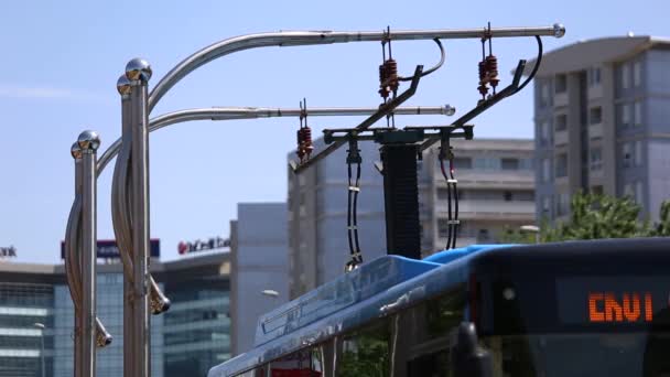 Belgrade Serbie Mai 2018 Bus Électrique Arrêt Jour Transport Écologique — Video