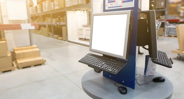 Computer to search for products in the self-service warehouse