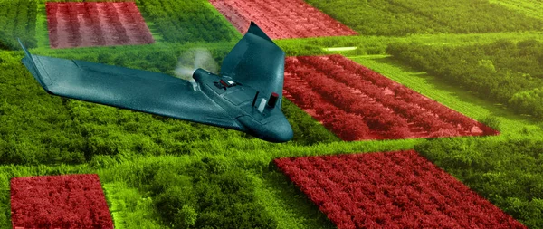 Landwirtschaftliche Drohnen Fliegen Über Das Feld Smart Farming Und Digitaler — Stockfoto