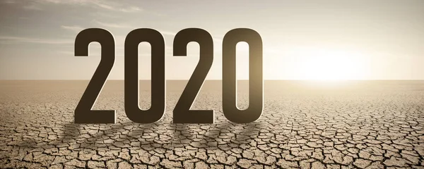 Cijfers 2020 Woestijn Dit Jaar Het Heetste Jaar Geschiedenis — Stockfoto