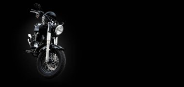 Motorcycle on a black background clipart