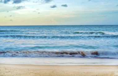 günbatımı zaman, sörf gün Beach'de.