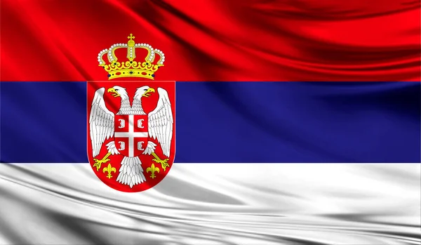 Flag of Serbia, close up.