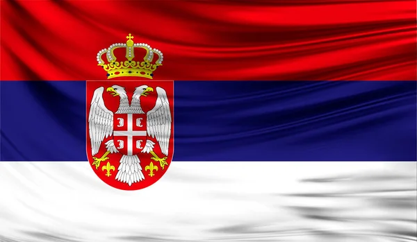 Flag of Serbia, close up.