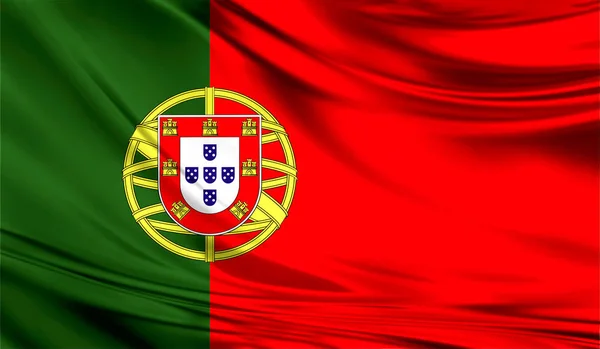 Flag of Portugal, close up.