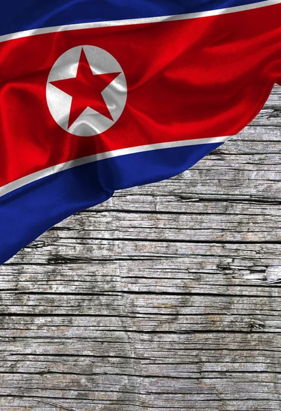 Grunge colorful flag North Korea with copyspace for your text or images