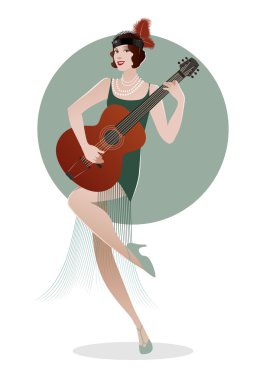 Sineklik kız gitar çalmak