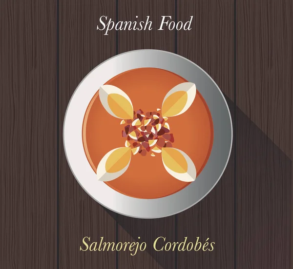 Comida española: "Salmorejo Cordobes " — Vector de stock