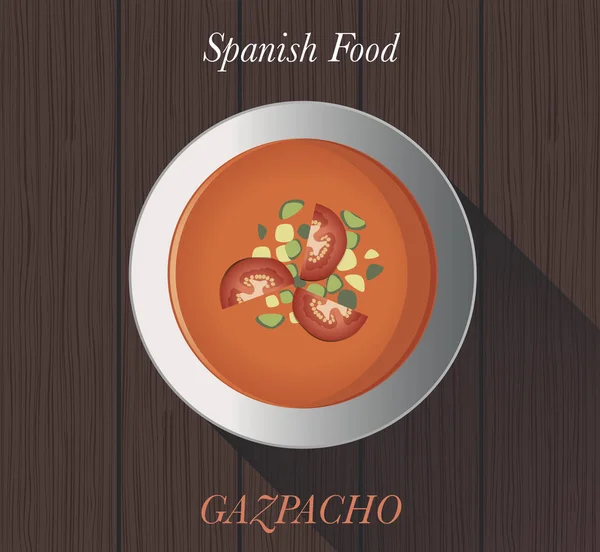 Hiszpański jedzenie: Gazpacho — Wektor stockowy