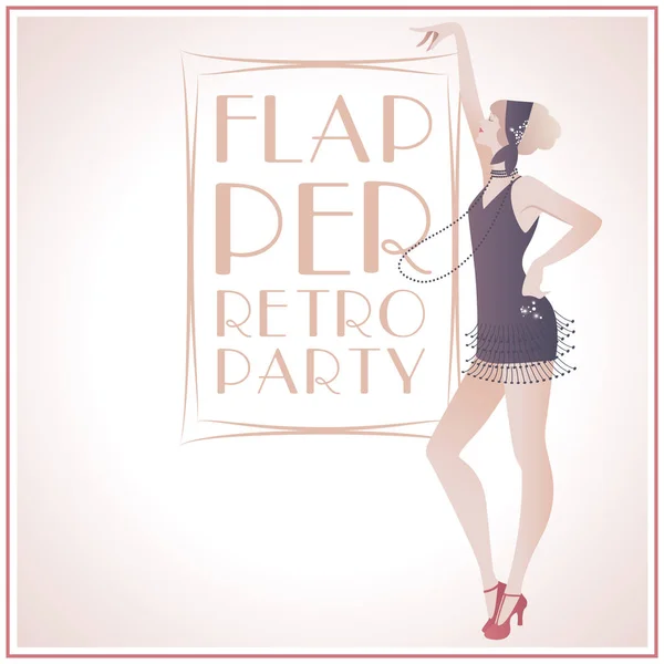 Flapper Girl Retro Party — Stock vektor
