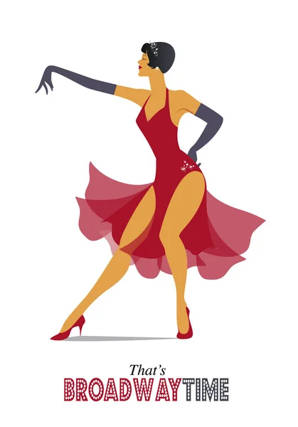 Elegante vrouw dansen jazz — Stockvector
