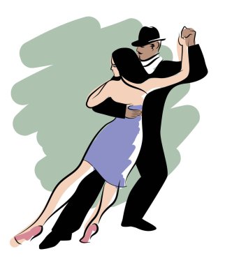 Tango dans izole: Genç çift tango dans tasarımı