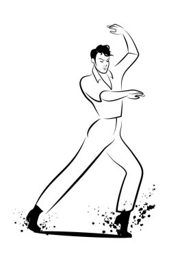 Flamenko dansçısı adam mürekkep tasarım 