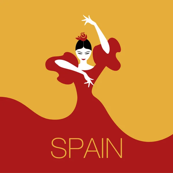 Bailarina Flamenca. Logo flamenco español . — Vector de stock