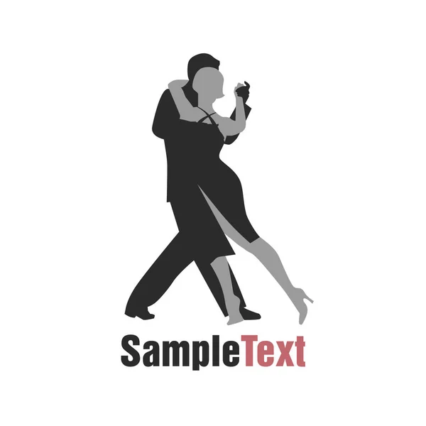 Tango-Logo. Pictogram van paar tango dansen — Stockvector