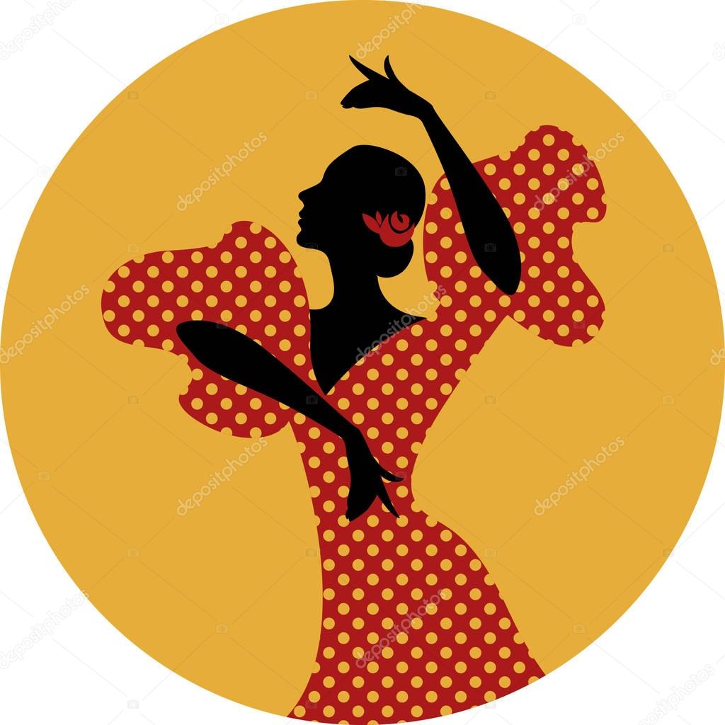 Spanish flamenco dancer. Vector Illustration