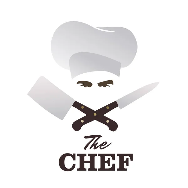 Juego de Chef y Cuchillos. Bueno para el logotipo . — Vector de stock